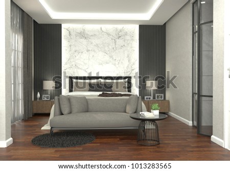 Interior Design Luxury Modern Bedroom White Stock Ilration Interior Design With Luxury Modern Bedroom White Marble Wall Sofa Lamp Round