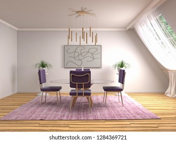 Interior dining area. 3d illustration - Shutterstock ID 1284369721
