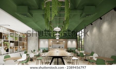 Interior Empty Modern Loft Office open space modern office footage.Modern open concept Lobby and reception area meeting room design.4k .Rendering 3d.