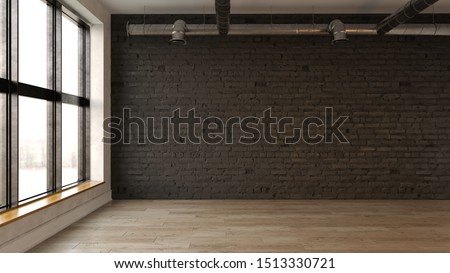 Interior empty room 3D rendering
