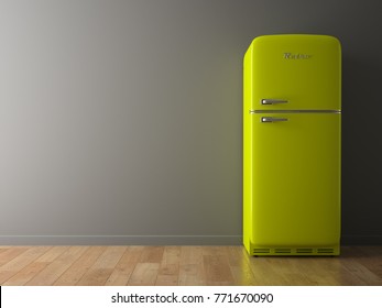 Interior with green fridge 3D illustration - Powered by Shutterstock