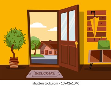 House Front Door Open Cartoon Images Stock Photos Vectors Shutterstock