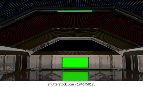 The Interior Of An Imaginary Spaceship. 3d Illustration