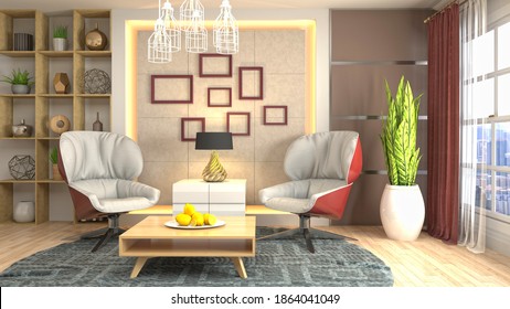 Elegant Interior Living Room Beige Sofa Stock Photo 2090063773 ...