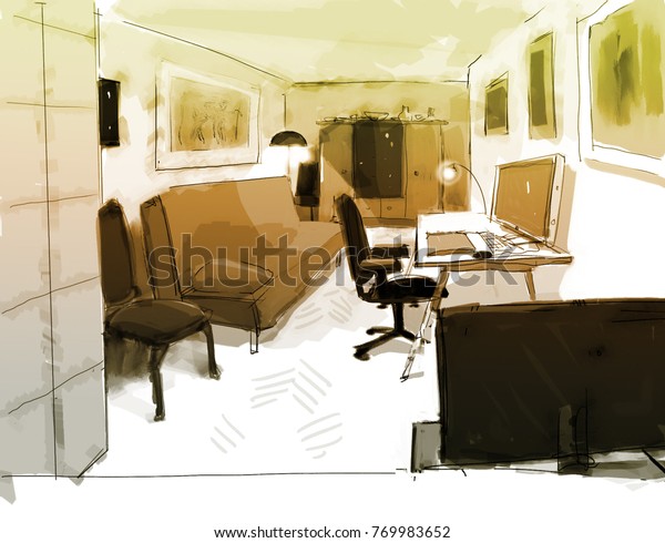 Interior Living Room Color Pattern Stock Illustration 769983652