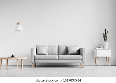 Interior Living  Room Scandinavian Wallpaper Bacgkround Mockup - 3d Rendering, 3d Illustration