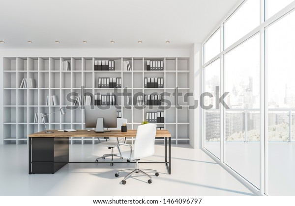 Interior Luxury Empty Ceo Office White Stock Illustration