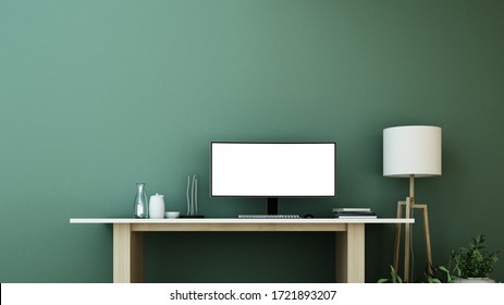 The interior minimal work space 3d rendering