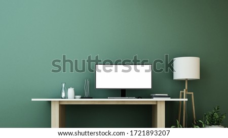 The interior minimal work space 3d rendering
