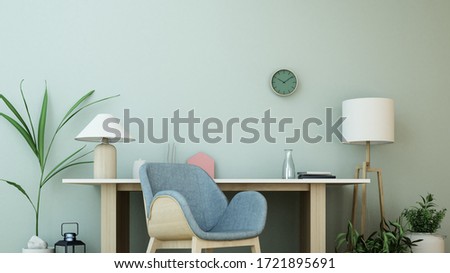 The interior minimal work space 3d rendering