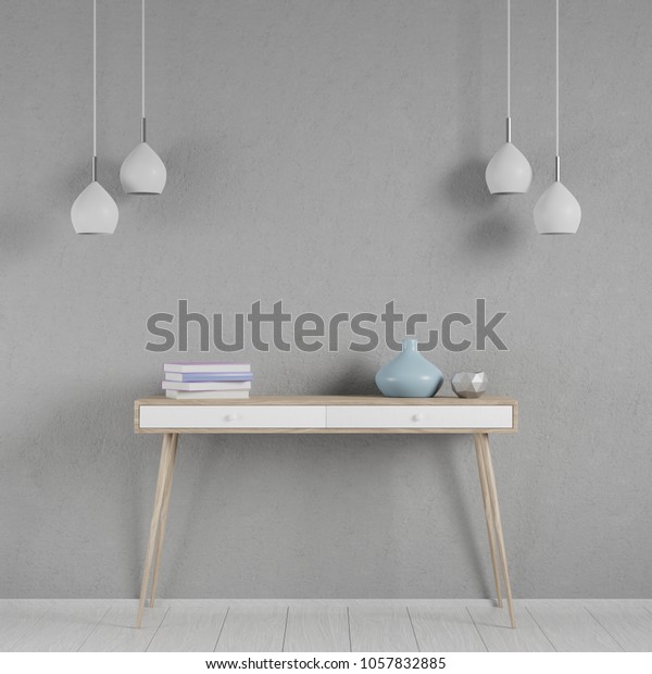 Download Interior Mockup Scene Console Lamps 3d Stock Illustration 1057832885 PSD Mockup Templates