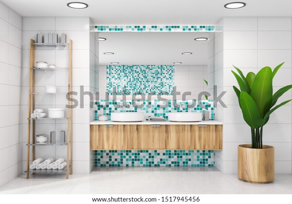Amazon Com Decorative Mosaic Beach Bathroom Wall Mirror In Blues
