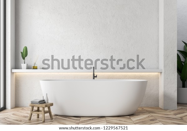 Das Moderne Badezimmer Ist Mit Weissen Stockillustration 1229567521