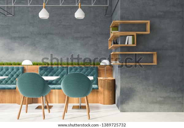 Interior Modern Coffee Shop Concrete Walls Stock Illustration 1389725732
