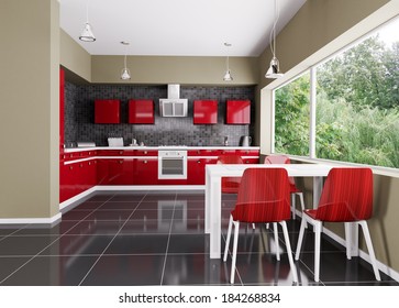 Red Kitchen Tiles High Res Stock Images Shutterstock