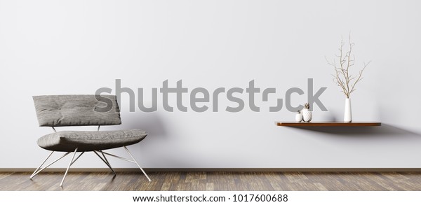 Interior Modern Living Room Armchair Shelf Stock Illustration 1017600688