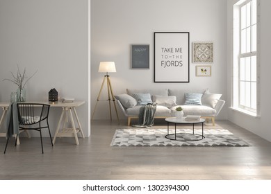 Living Room Interior Wall Mock On Stock Illustration 1446997103