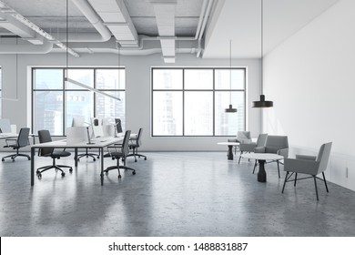 Interior Modern Open Space Office Industrial Stock Illustration ...