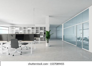 Orange Blue Chairs Open Office Interior Stock Illustration 1074754766