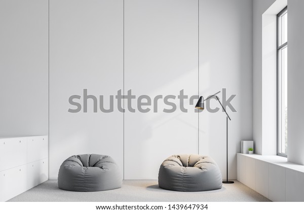 Interior Office Lounge Area White Walls Stock Illustration 1439647934