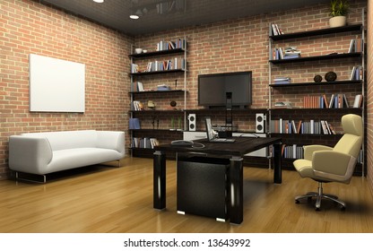 Interior Of The Private Office 3D