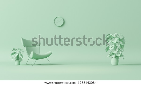 Interior of the room in plain monochrome\
pastel blue color with furnitures and room accessories. Light\
background with copy space. 3D rendering for web page, presentation\
or picture frame\
backgrounds.