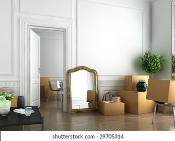 interior scene of flat on the day of moving in - Powered by Shutterstock