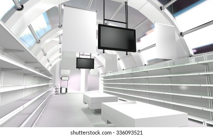 Interior Of A Store. 3D Rendering