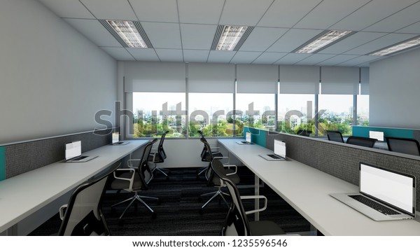 Interior Style Office Concept Small Area Stock Illustration
