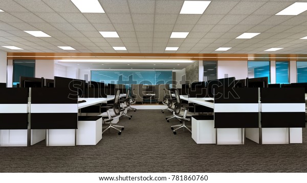 Interior Style Office Concept Small Area Stock Illustration