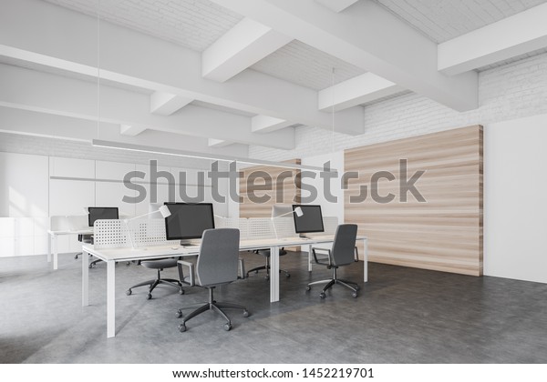 Interior Stylish Open Space Office White Stock Illustration 1452219701