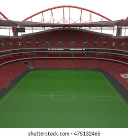 Interior View Of The Empty Stadium Estadio Da Luz Isolated On White 3D Illustration