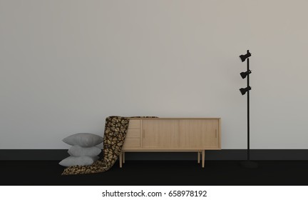 interior white background. 3D rendering.
