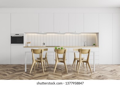 Scandinavian Classic White Kitchen Wooden Details Stock Photo (Edit Now ...