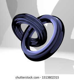 Interlocking Circles On Background, 3d Illustration