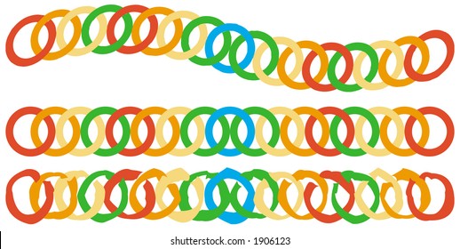 Interlocking Rings Colorful Border Patterns Stock Illustration 1906123 ...