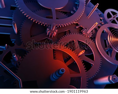 Internal device of mechanical clock.,3d render