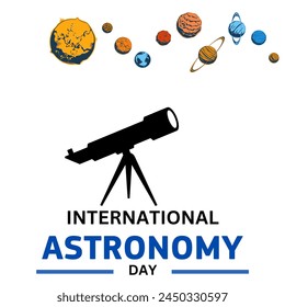 International Astronomy Day. World Astronomy Day creative design, banner, poster. telescope vector illustration - Powered by Shutterstock