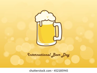 International Beer Day. Illustration of a glass of beer. Important day - Powered by Shutterstock