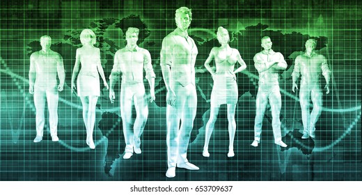 International Business Team Ready and Prepared for Challenge 3D Illustration Render - Powered by Shutterstock