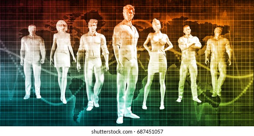 International Business Team Ready and Prepared for Challenge 3D Illustration Render - Powered by Shutterstock