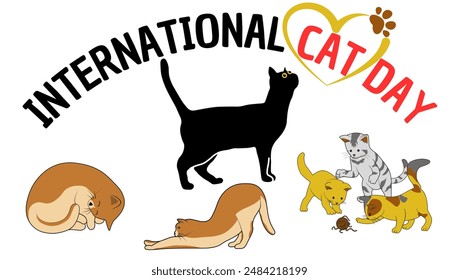 International Cat Day. Beautiful design of a cat on International Cat Day. - Powered by Shutterstock