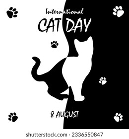 International Cat Day, black and white post - Powered by Shutterstock