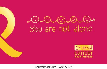 International Childhood Cancer Day, design element. Golden ribbon is a symbol of childhood cancer - Powered by Shutterstock