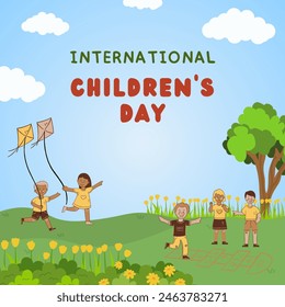 International Children's Day. Ready template for printing - Powered by Shutterstock