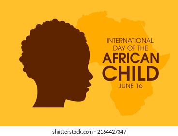 International Day of the African Child illustration. Cute child face from profile silhouette icon. Baby head profile icon. Day of the African Child Poster, June 16. Important day - Powered by Shutterstock