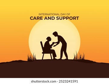 International Day of Care and Support. 29 October. Holiday Concept. Template for background with banner, poster and card. flat illustration. Jpeg format.  - Powered by Shutterstock