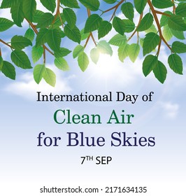 International Day Of Clean Air For Blue Skies. Clean Air Day Poster Design