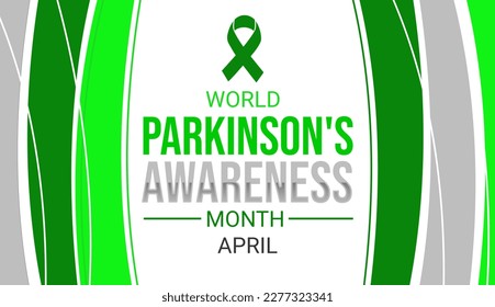 International day of Parkinson's disease awareness month background in green color with stripes and design - Powered by Shutterstock