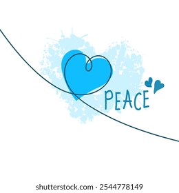 International Day of Peace. Bird, globe, flowers, heart continuous drawing. Concept of love, peace and kindness. Text. Vector web banner, illustration, poster, postcard for social media, networking. - Powered by Shutterstock